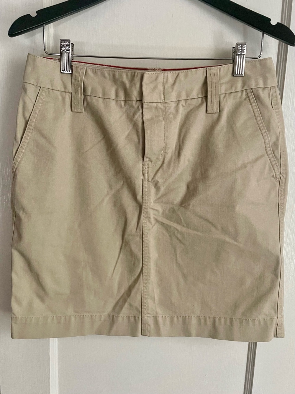 Vintage Tommy Hilfiger Khaki Stretch Chino Mini Skirt Y2K Preppy Khaki Womens 6